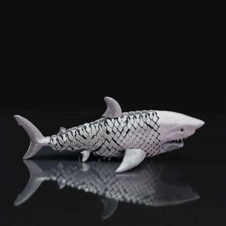Great white shark articulating toy